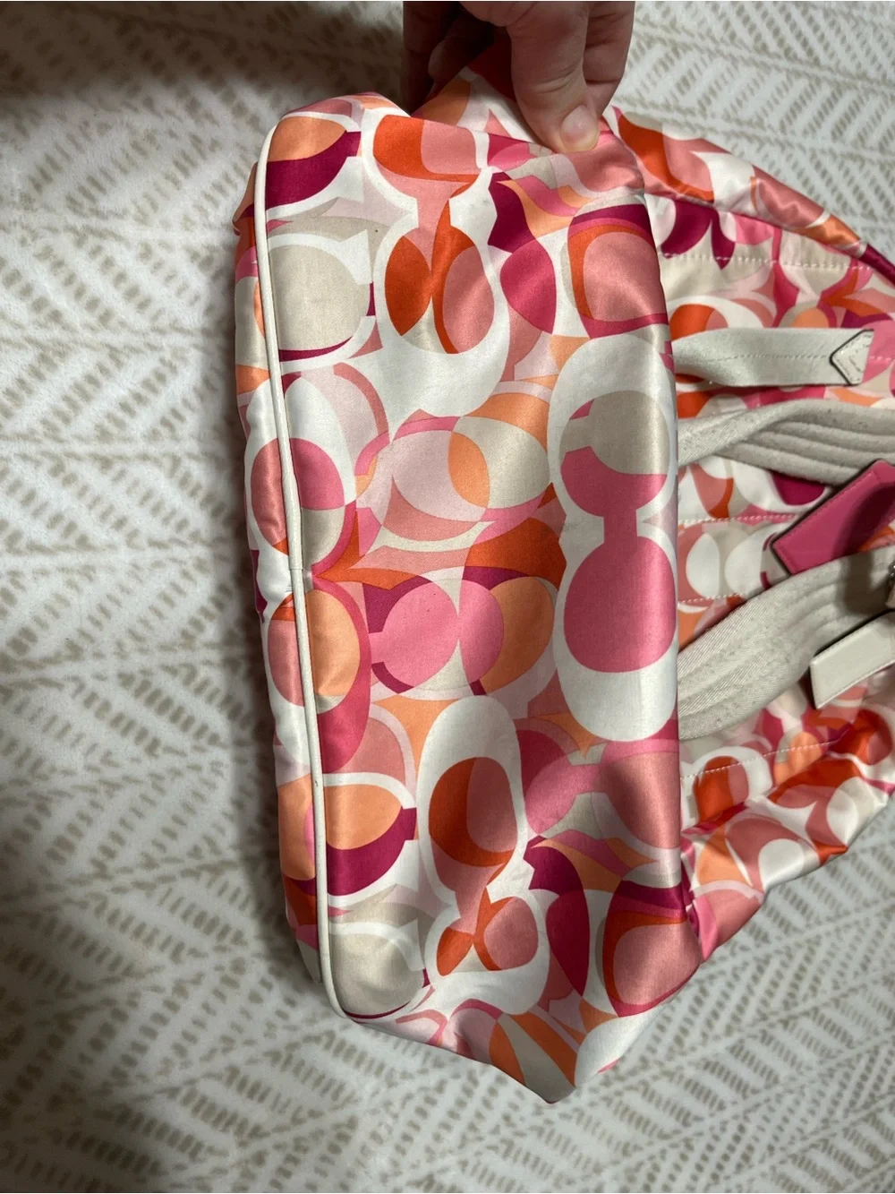 Coach Pink Multi Signature Circle Print Backpack